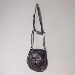 5/$25 Vintage Venezia Semplice Brown Stiff Faux Leather Cross Body Bag Purse